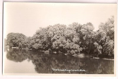 Real Photo The Grand River Lowell MI Michigan Mich Postcard