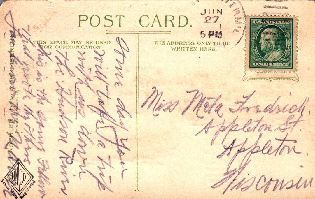 Newburg, Hudson River, New York HTL Hold to the Light postcard