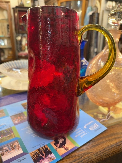 Blanco red Ruby, dimple, crackle glass picture
