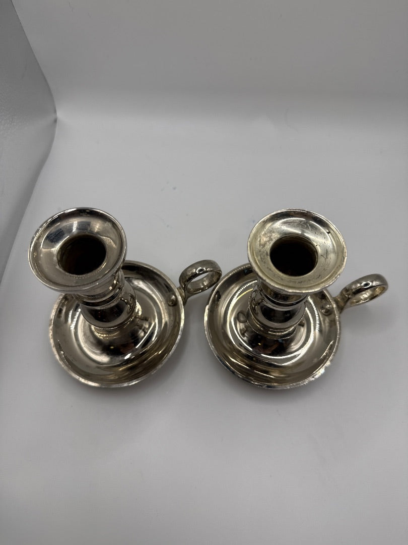 Pr of silver Valsan silver plate candle sticks