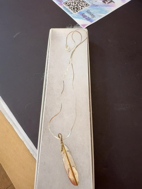 Sterling feather necklace
