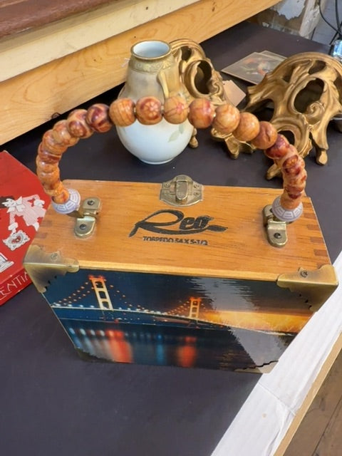 Old cigar box made into purse