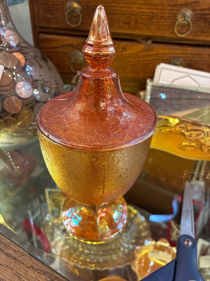 Carnival glass as is