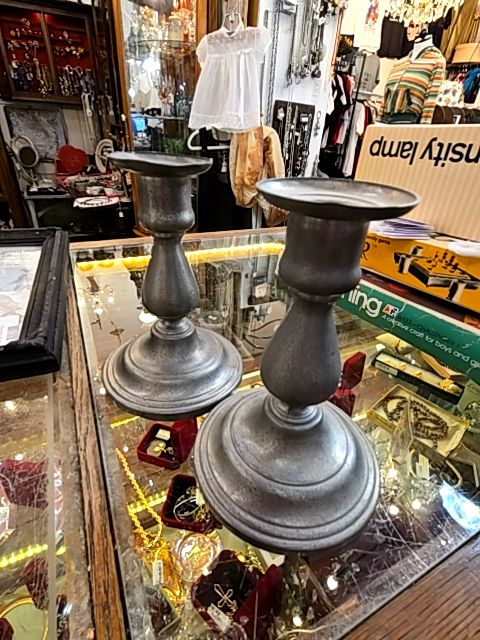 Pr. Pewter Candlesticks
