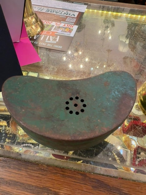 Antique fishing tin green