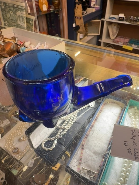 Art glas pipe clay blue