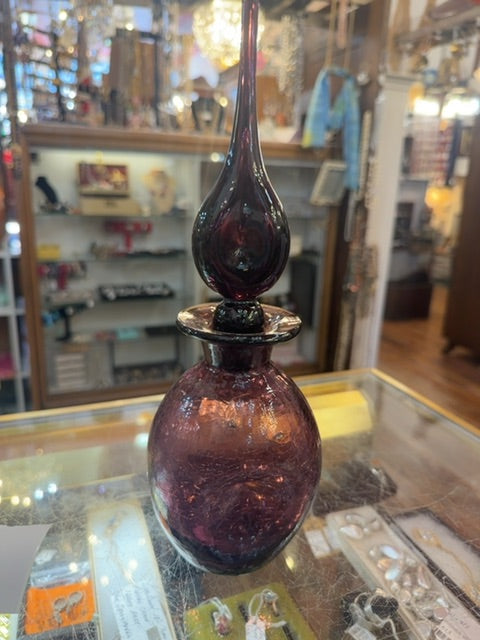 Art glass purple crackle