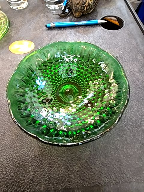 Green Hobnail Dish
