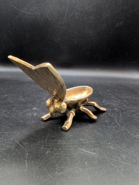 Vintage brass fly trinket box