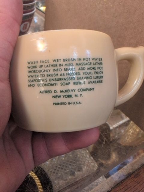 Shaving mug with soap unused