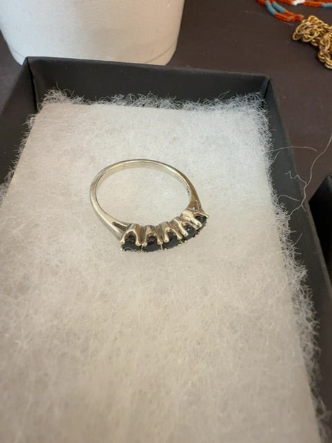 Sterling w/ green stones