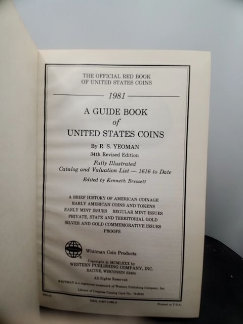 34th Edition 1981 A Guide Book of United States Coins