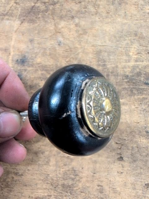 Large Victorian black knob