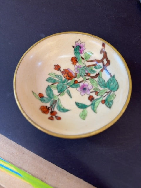 Hand painted Brass porcelain bowl