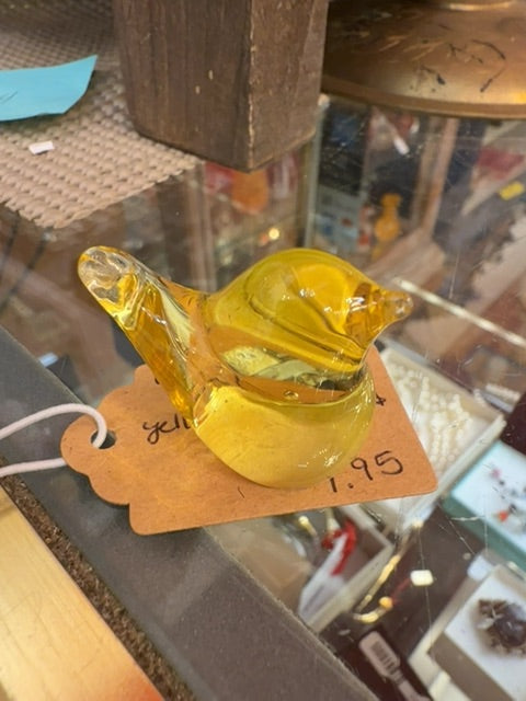 Willow Creek yellow glass bird