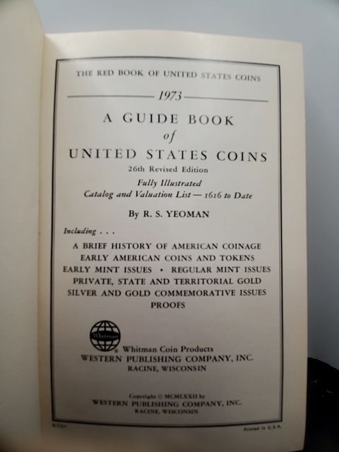26th Edition 1973 A Guide Book of United States Coins