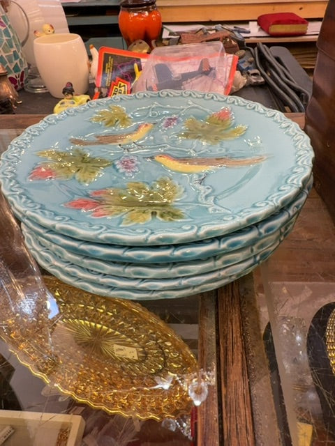Vtg Majolica hand painted (5)