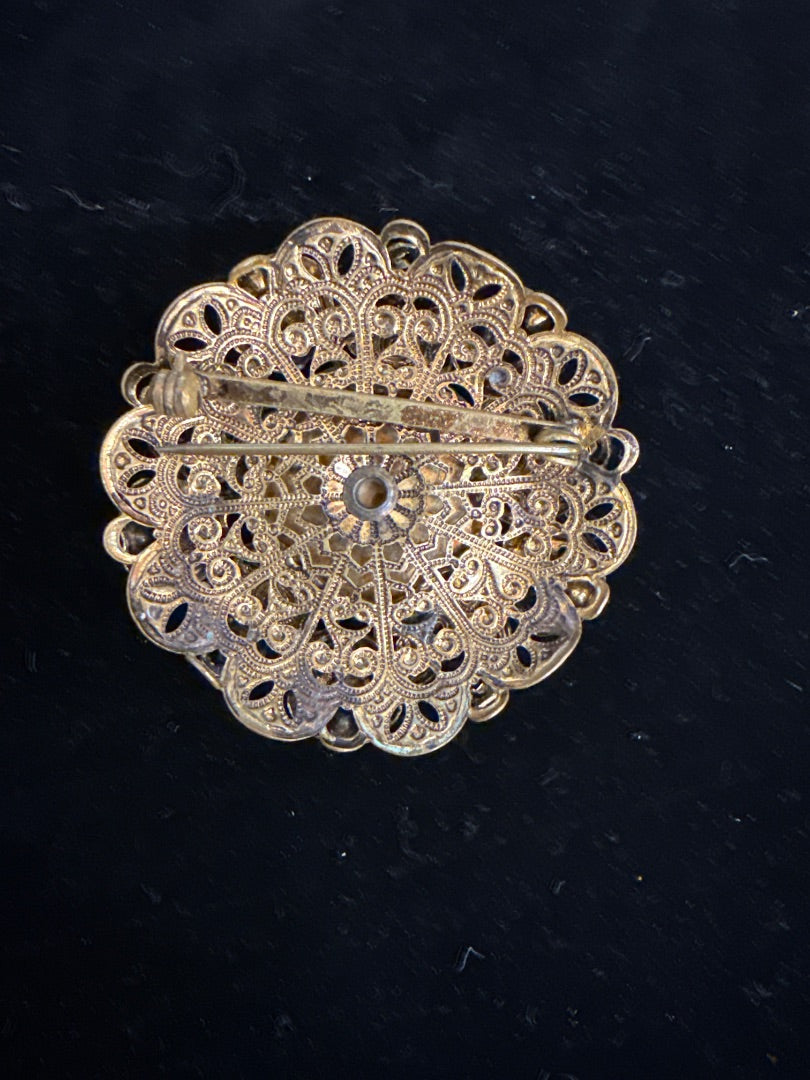 Black Cameo Brooch