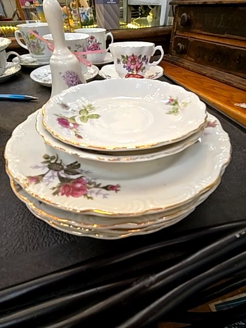 Moss Rose Dishes 6 pieces