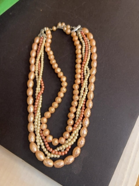 Layered faux pearl necklace