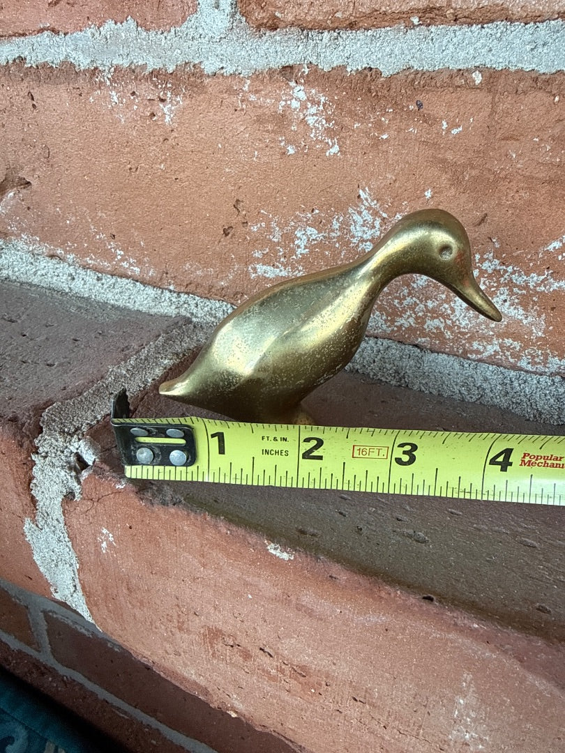 Vtg solid brass duck