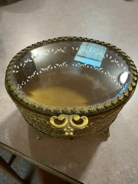 Vtg oval trinket box