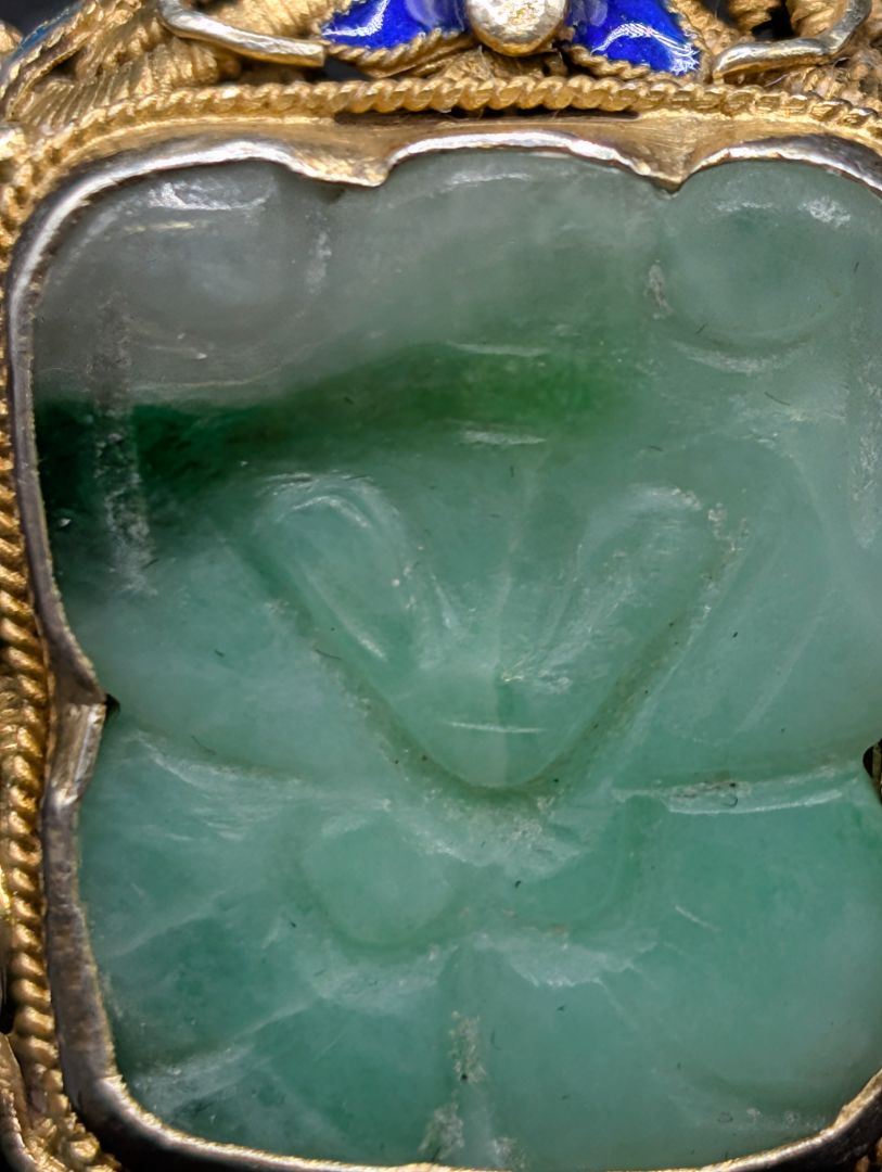 Jade Butterfly Carved Sterling Ring