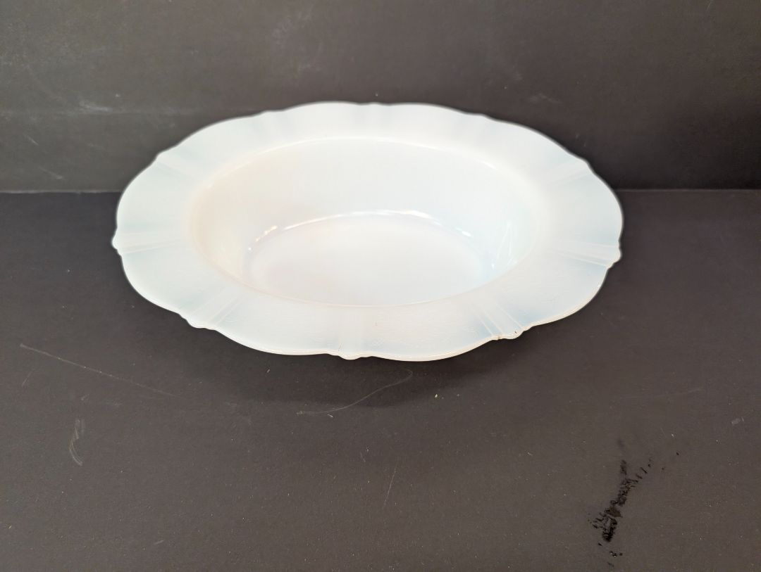 MacBeth evans white Opalescence depression glass serving bowls