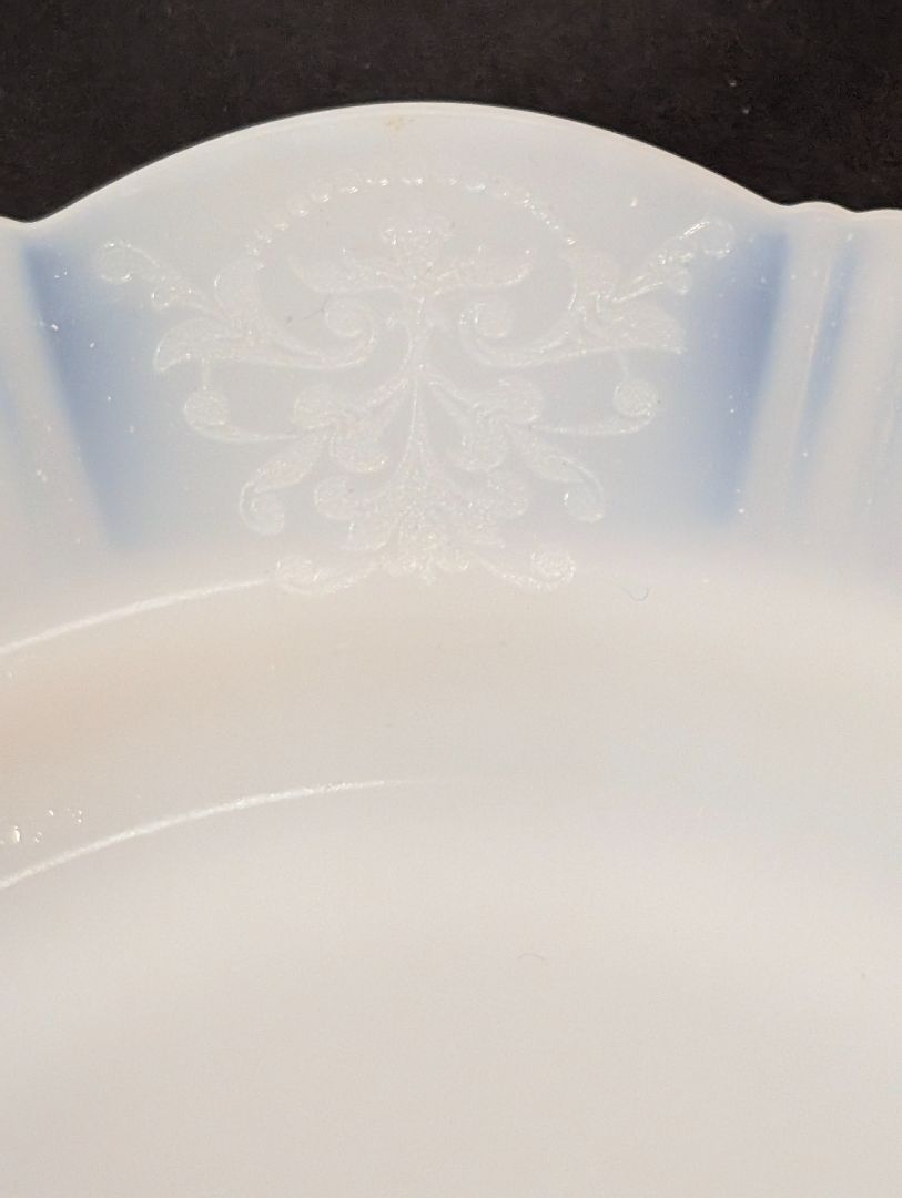 MacBeth evans white Opalescence depression glass large plates