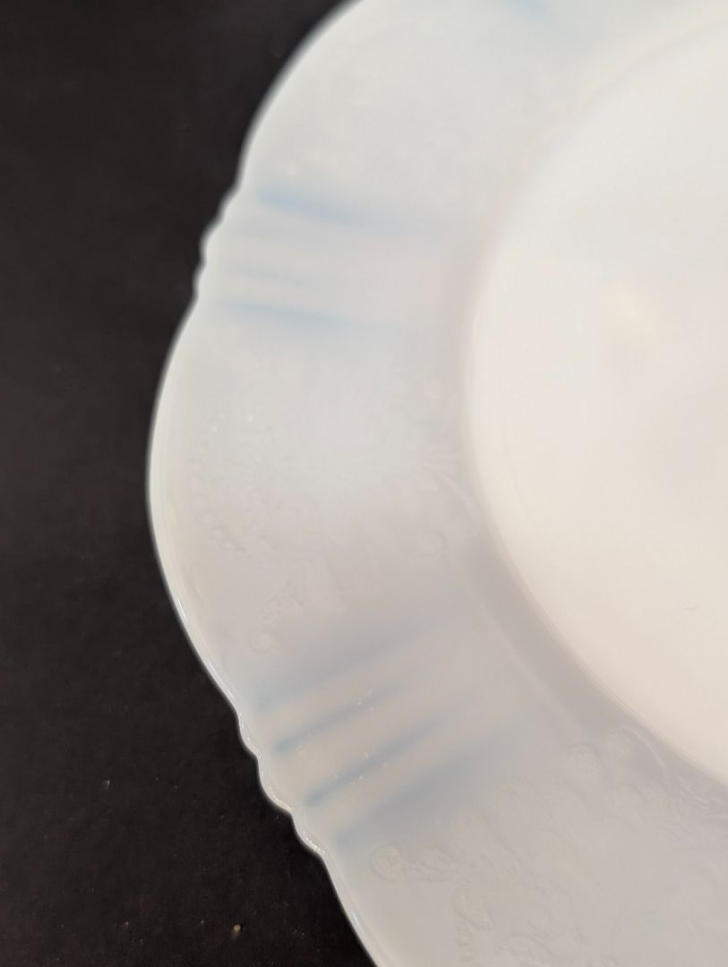 MacBeth evans white Opalescence depression glass small plates