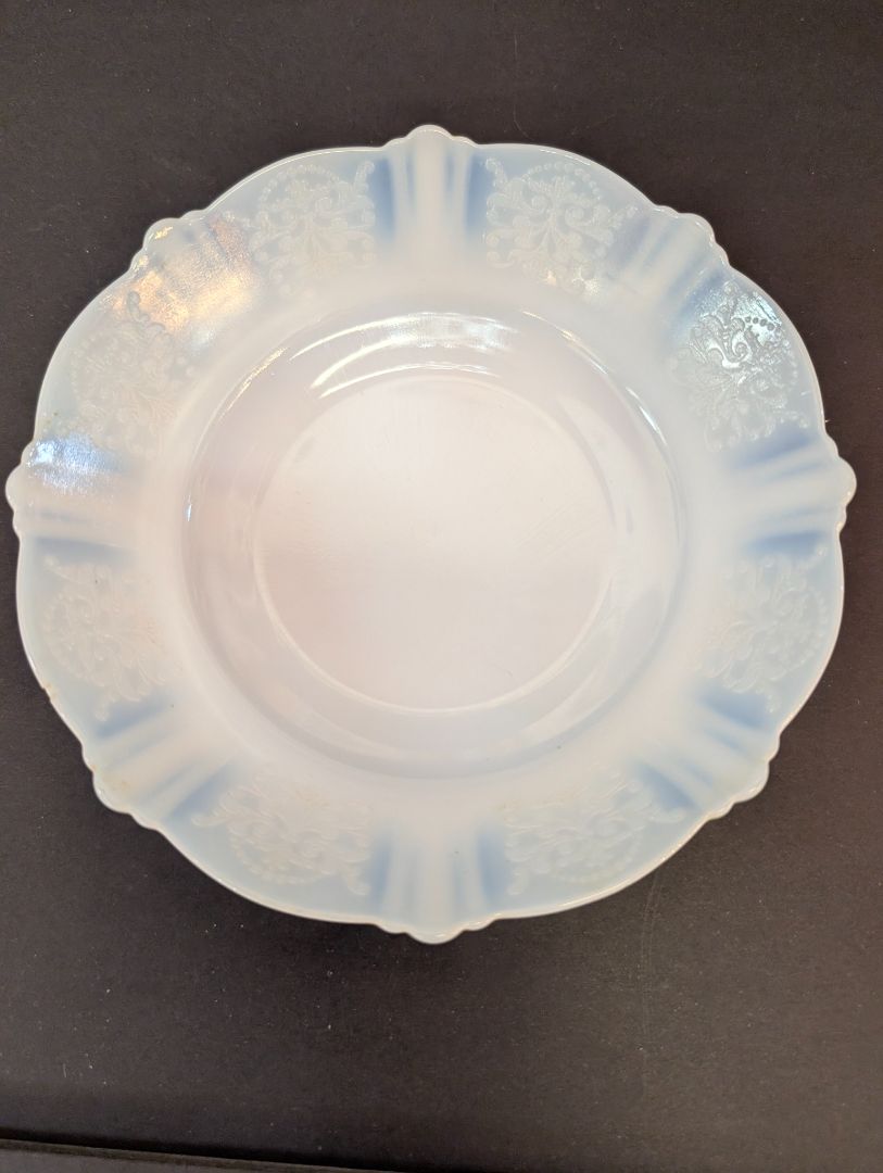 MacBeth evans white Opalescence depression glass small bowl