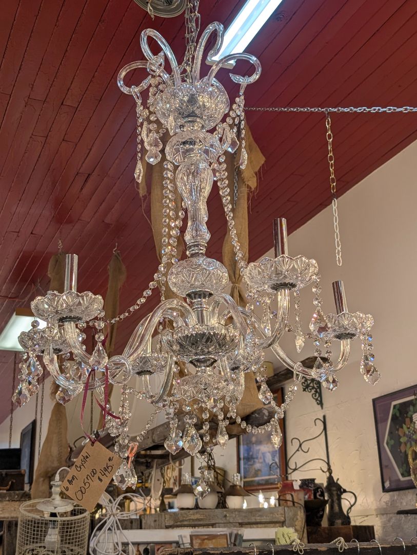 Six Arm Crystal Chandelier
