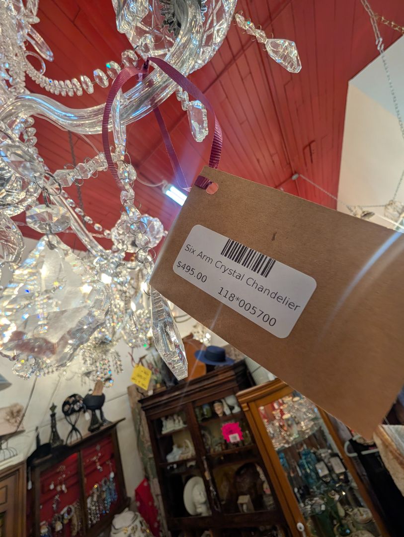 Six Arm Crystal Chandelier