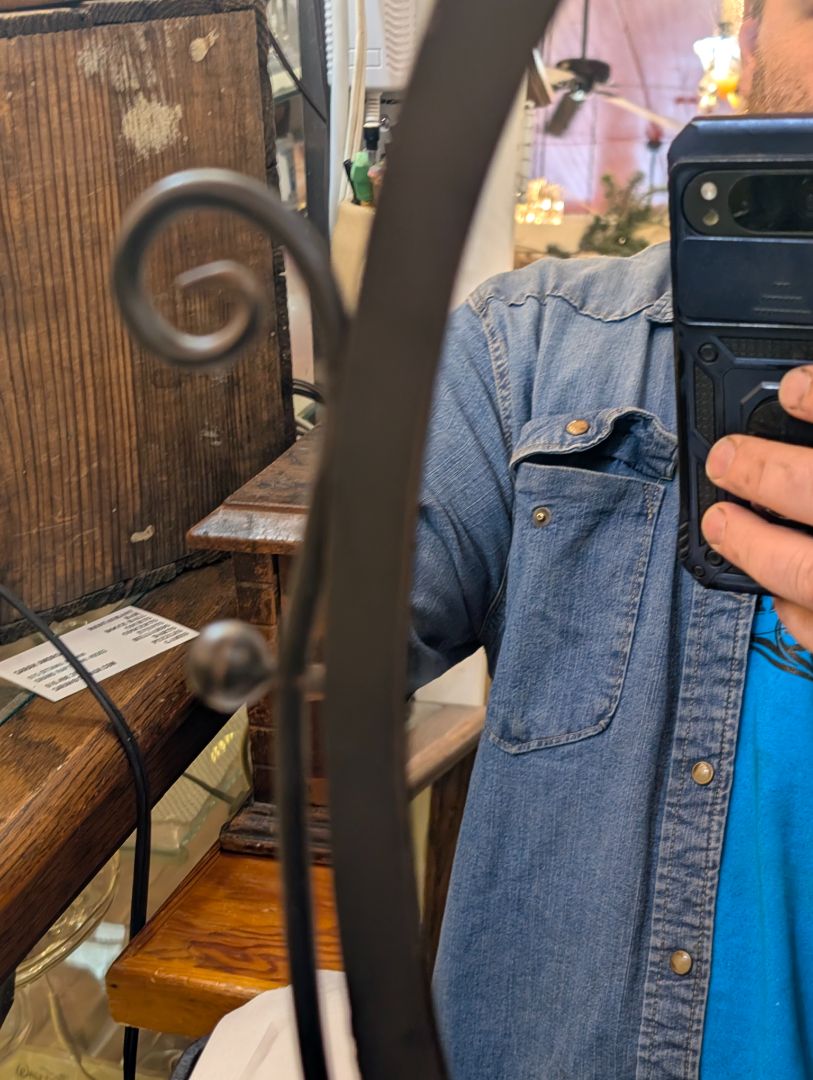 Arts and crafts style dresser mirror / stand