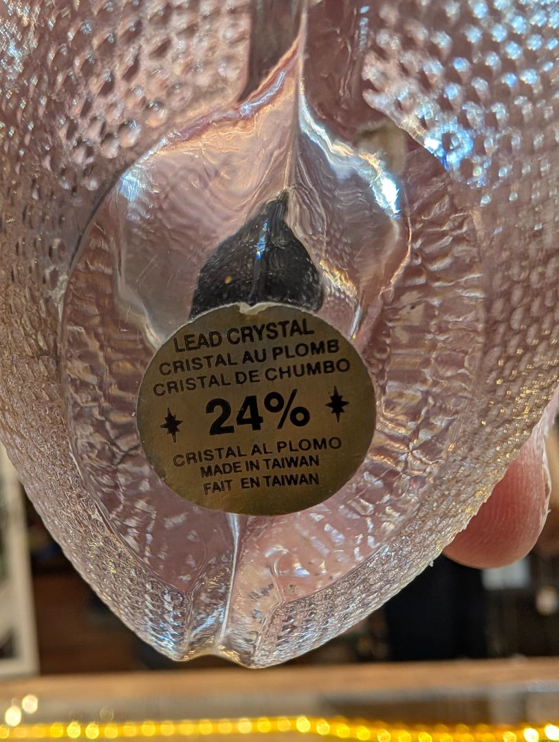 Lead crystal clock in a football shape with Stand