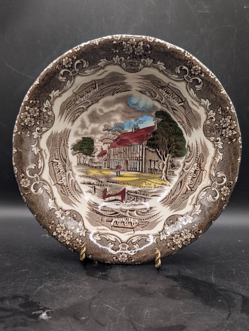 Grindley English country inns painted 6" bowl