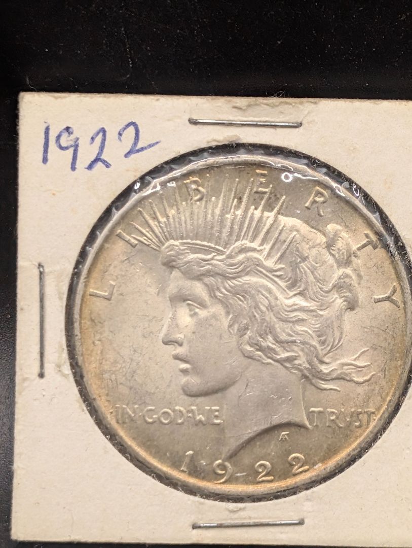 1922 Philadelphia peace dollar toned uncirculated