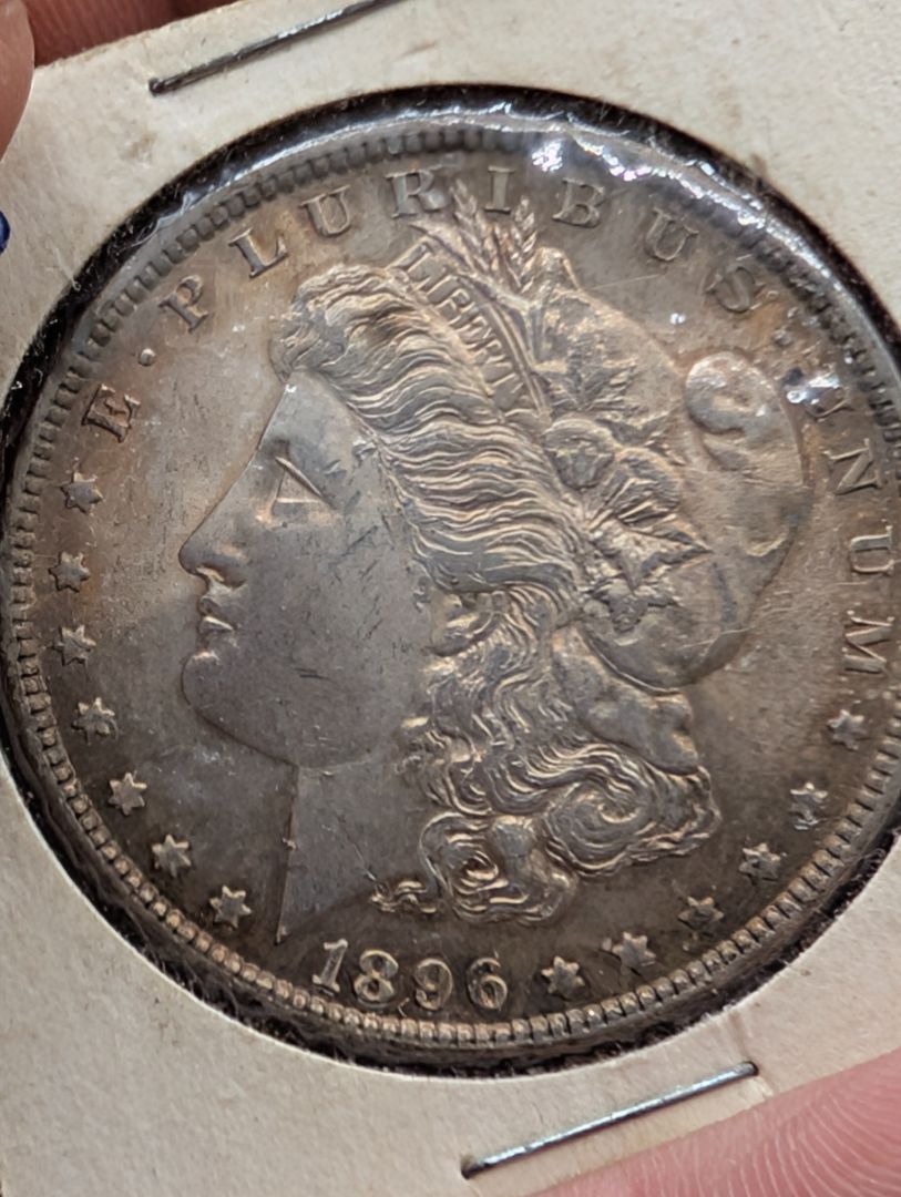 1896 toned uncirculated Morgan dollar