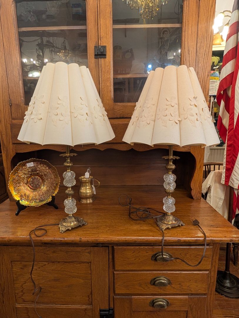 Pair of Crystal Lamps