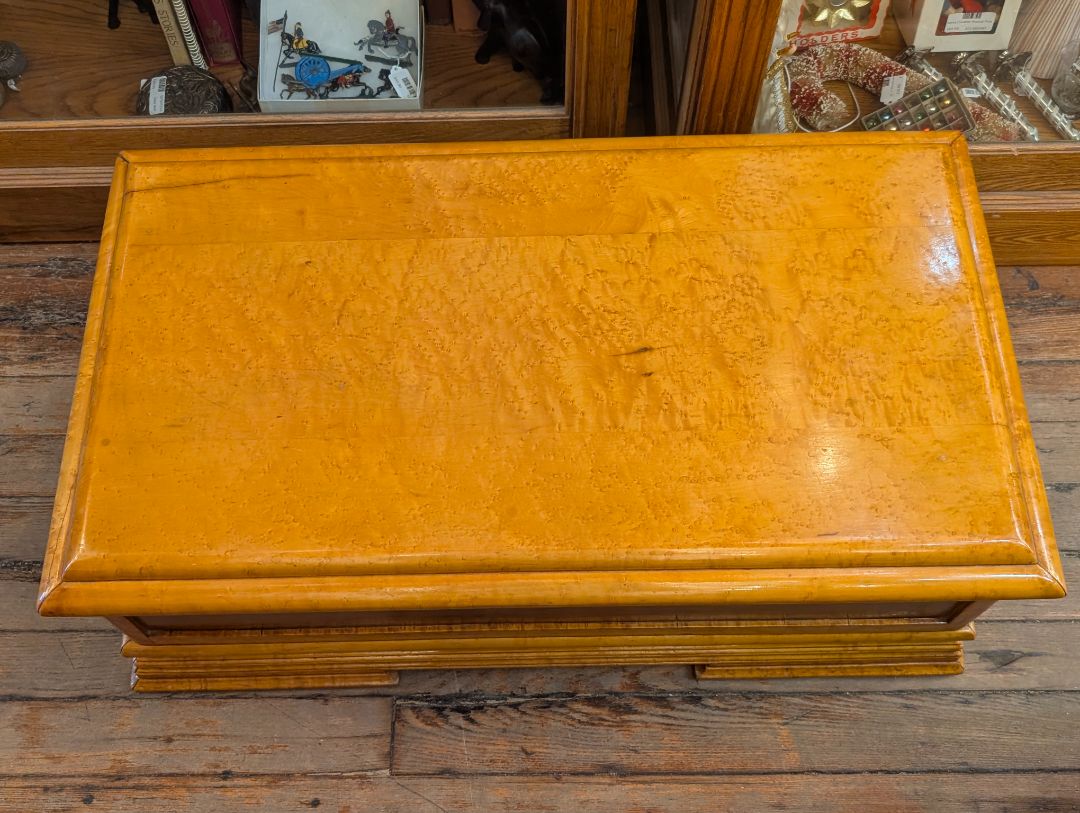 art Deco, Birdseye maple and walnut cedar chest