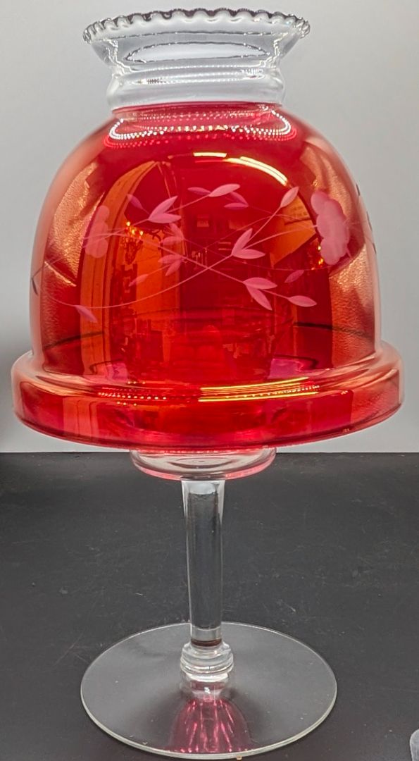Ruby glass fairy lamp large