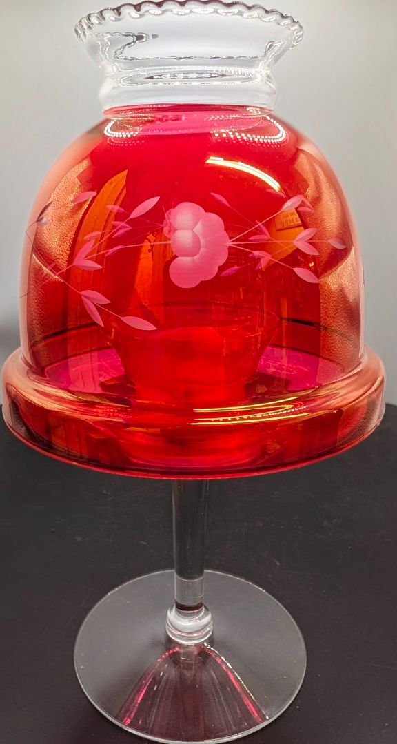 Ruby glass fairy lamp large