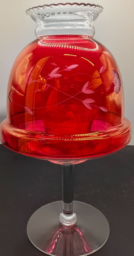 Ruby glass fairy lamp large