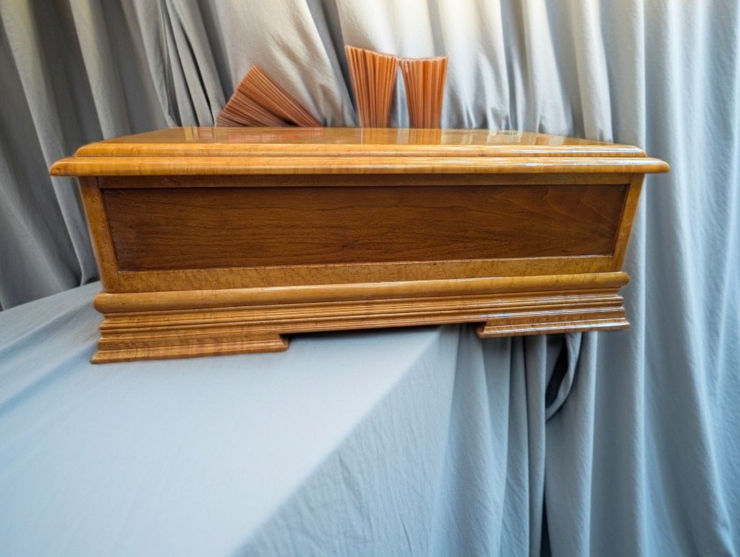 art Deco, Birdseye maple and walnut cedar chest