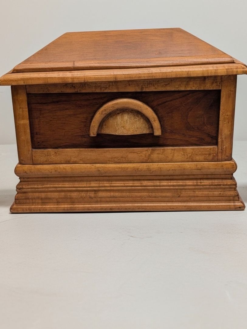 art Deco, Birdseye maple and walnut cedar chest