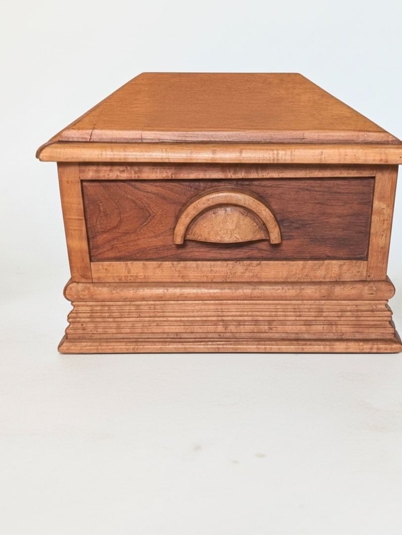 art Deco, Birdseye maple and walnut cedar chest