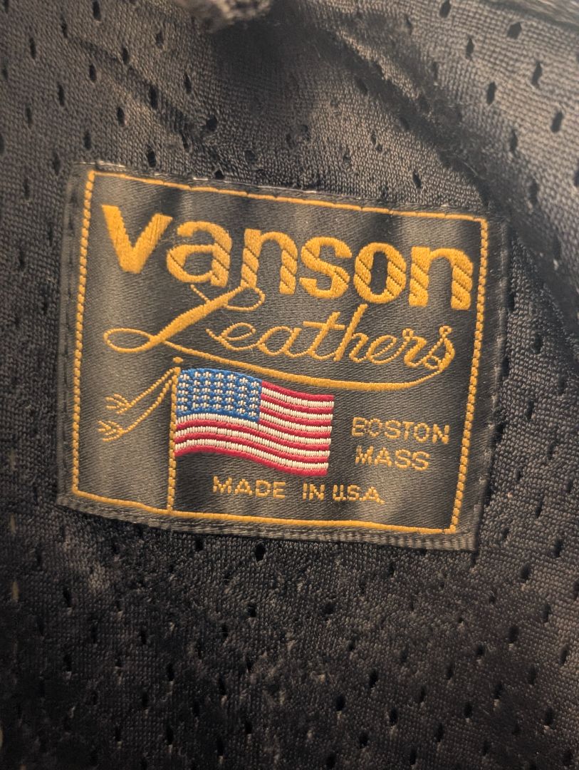 Vanson armor double vented leather motorcycle jacket