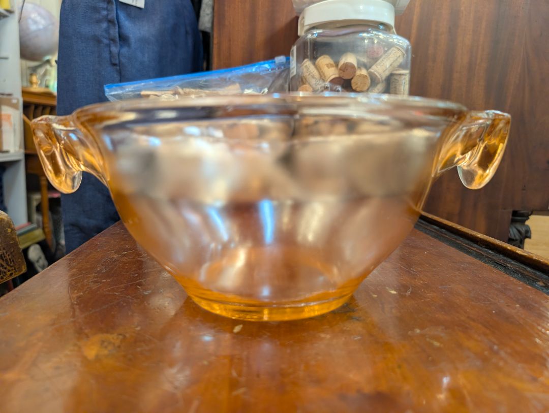 Pink depression glass Bowl large