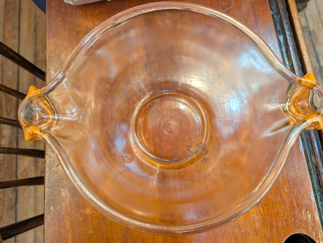 Pink depression glass Bowl large