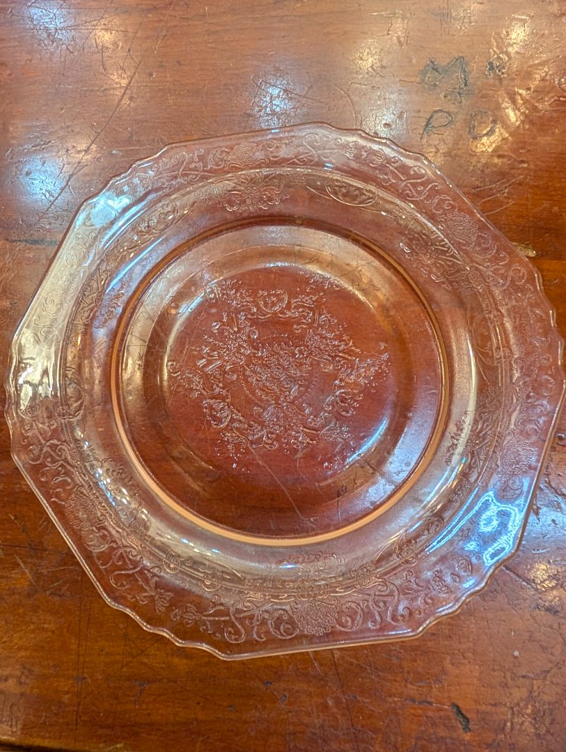 Pink Federal Glass Madrid Teacup and Saucer